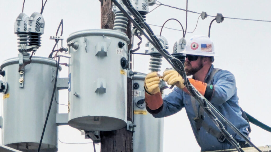Work was performed on de-energized transformers and other equipment to be able to safely bring up the voltage capacity from 7,200 to 14,400 volts.